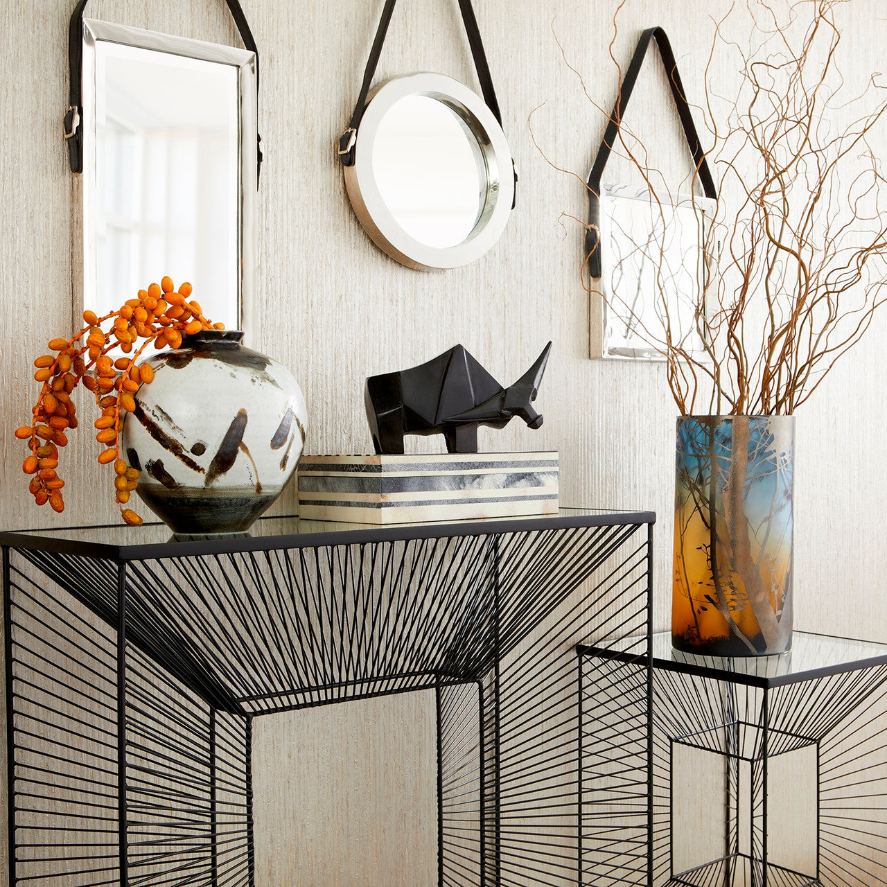 Cyan Design Round Venster Mirror Nickel