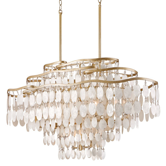 Corbett Dolce Linear Chandelier Champagne Leaf