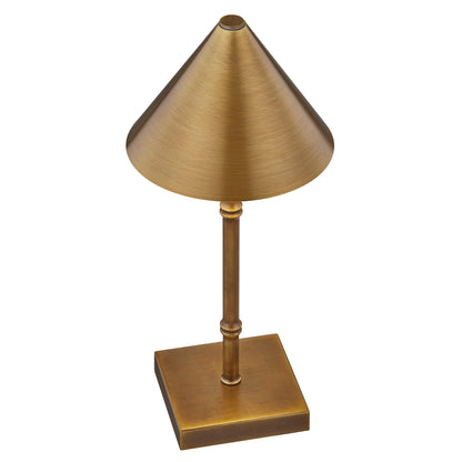 Mae 1-Light Portable Rechargeable LED Table Lamp Brass Bamboo