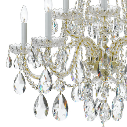 Crystorama Traditional 10 Light Crystal Chandelier Polished Brass