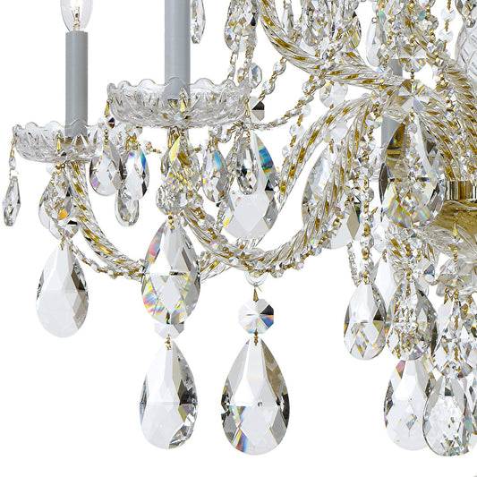 Crystorama Traditional 12 Light Crystal Chandelier Polished Chrome