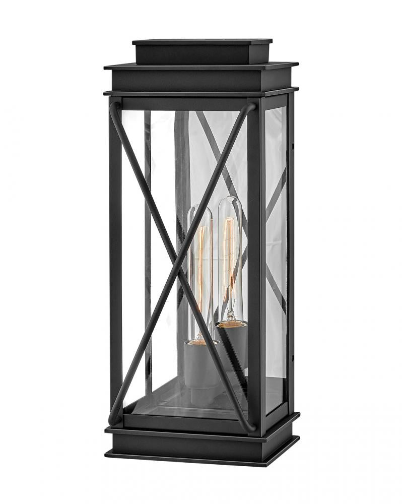 Hinkley Montecito Outdoor Wall Lantern Museum Black