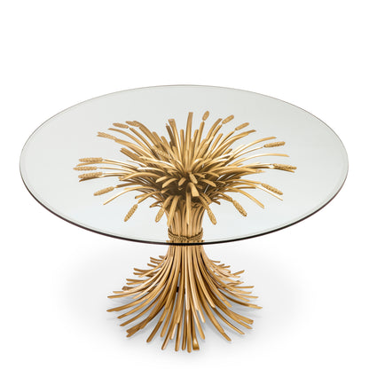 Eichholtz Bonheur ø Centre Table, Painted Brass Colour, Bevelled Clear Glass (112128)