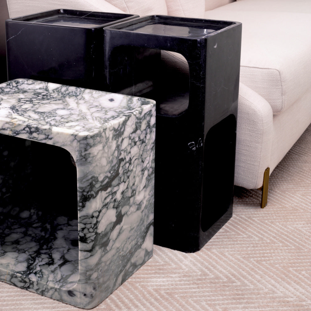 Eichholtz Adler Side Table, Honed Black Marble (113633)
