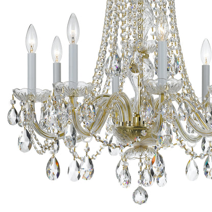 Crystorama Traditional 8 Light Crystal Chandelier Polished Chrome