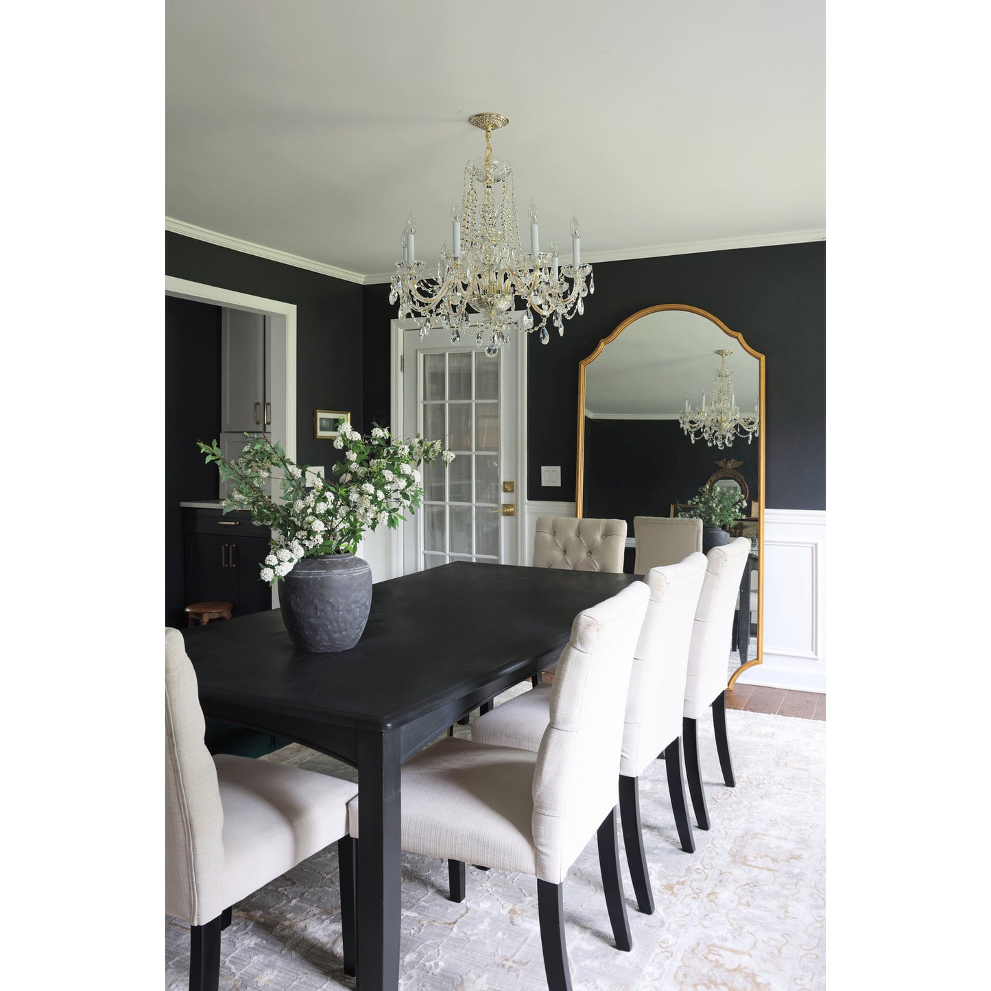 Traditional Crystal 8 Light Hand Cut Crystal Polished Brass Chandelier