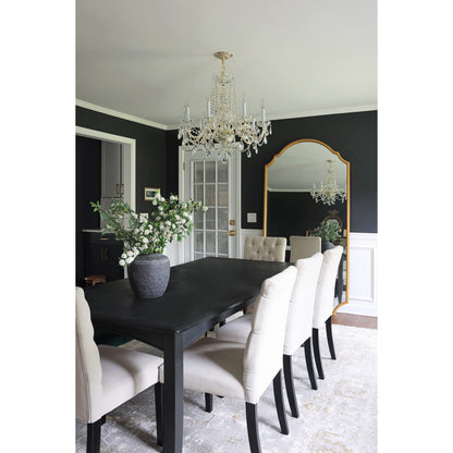 Traditional Crystal 8 Light Hand Cut Crystal Polished Brass Chandelier