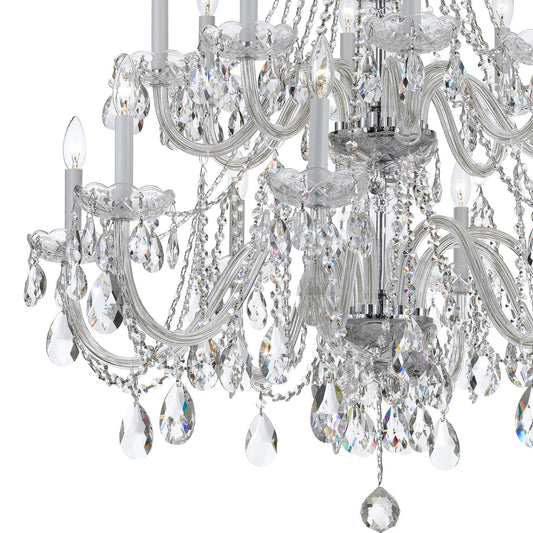 Crystorama Traditional 16 Light Crystal Chandelier Polished Chrome