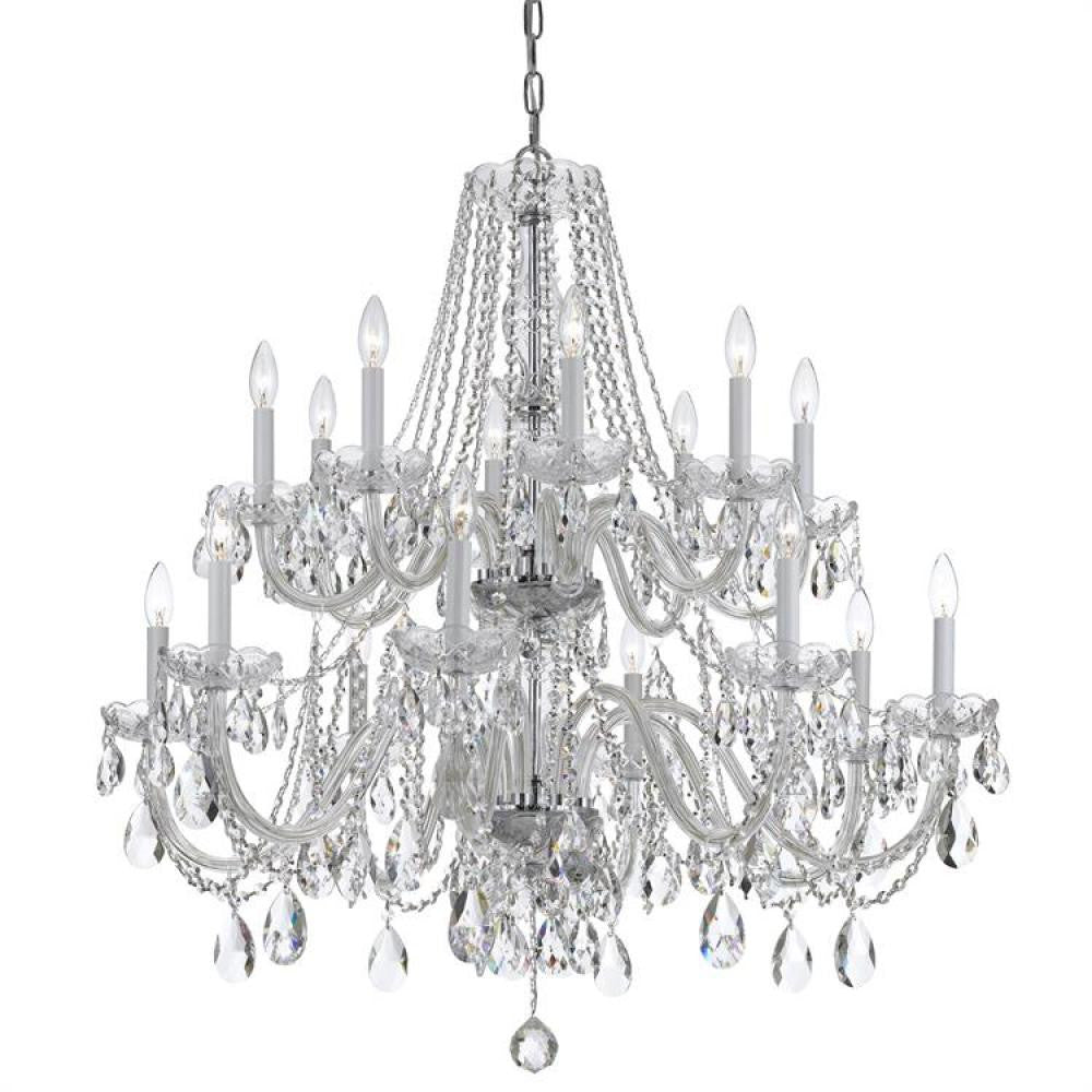 Crystorama Traditional 16 Light Crystal Chandelier Polished Chrome