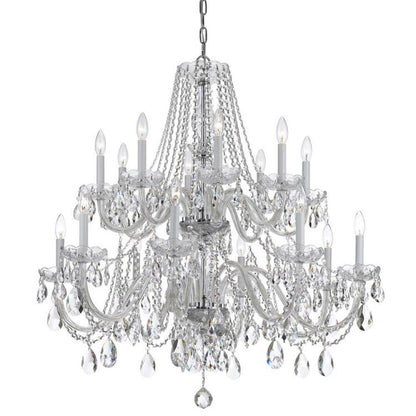 Crystorama Traditional 16 Light Crystal Chandelier Polished Chrome