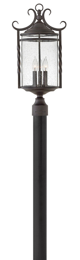 Hinkley Casa Outdoor Post Mount Lantern Olde Black
