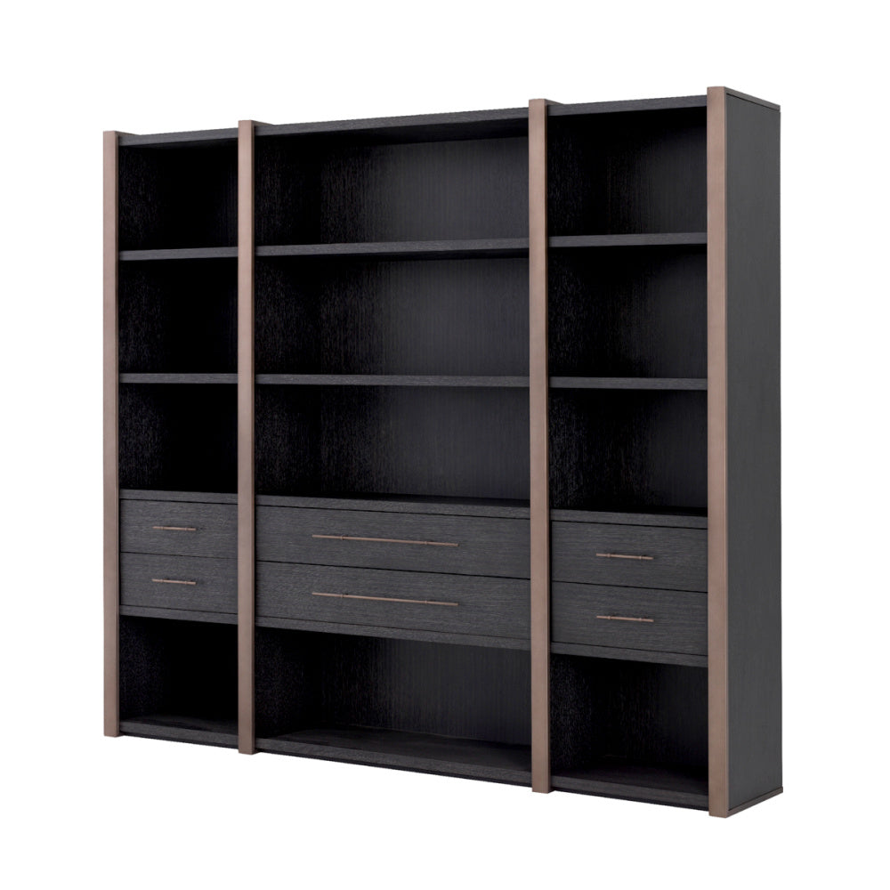 Eichholtz Canova Cabinet, Charcoal Grey Oak Veneer, Medium Bronze (114219)