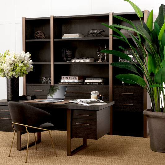 Eichholtz Canova Cabinet, Charcoal Grey Oak Veneer, Medium Bronze (114219)