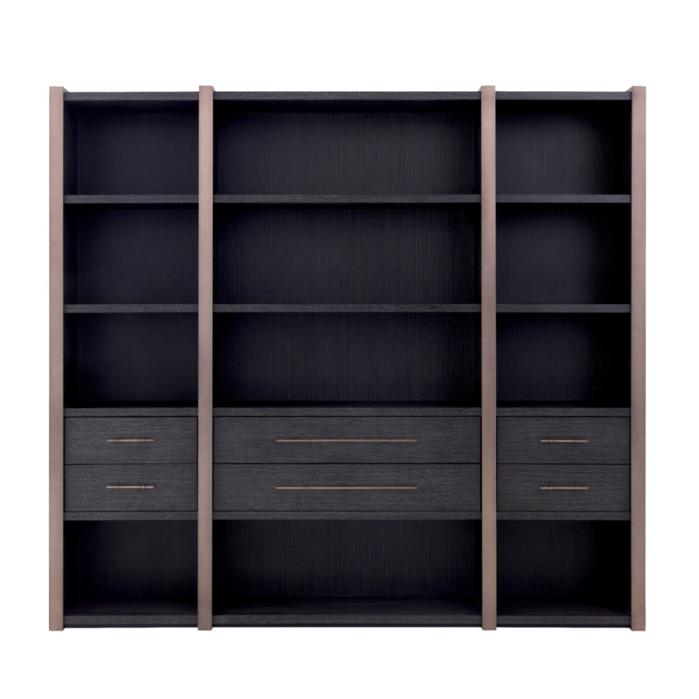 Eichholtz Canova Cabinet, Charcoal Grey Oak Veneer, Medium Bronze (114219)