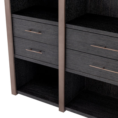 Eichholtz Canova Cabinet, Charcoal Grey Oak Veneer, Medium Bronze (114219)