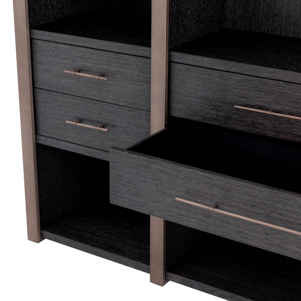 Eichholtz Canova Cabinet, Charcoal Grey Oak Veneer, Medium Bronze (114219)