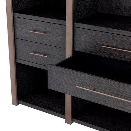 Eichholtz Canova Cabinet, Charcoal Grey Oak Veneer, Medium Bronze (114219)