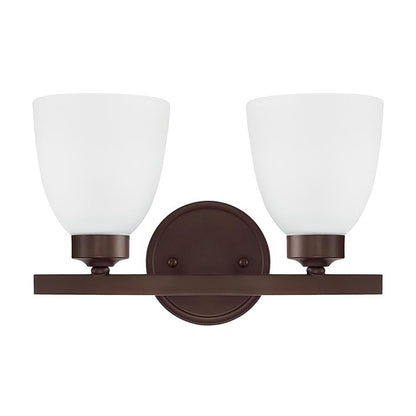 Capital Jameson 2-Light Vanity, Soft White Glass, Bronze