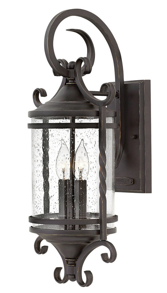 Hinkley Casa Outdoor Medium Wall Mount Lantern Aluminum, Black, Olde Black