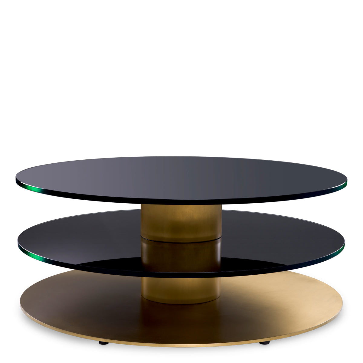 Eichholtz Dorado Coffee Table, Brushed Brass, Black Glass (115273)