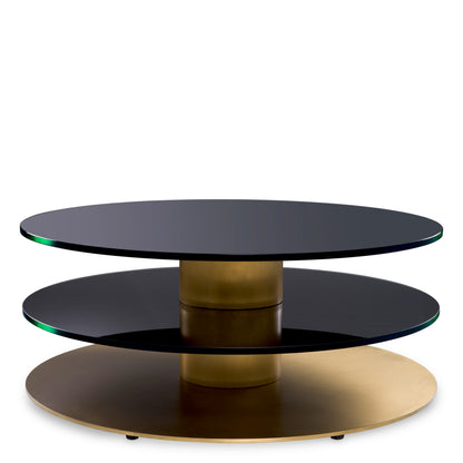 Eichholtz Dorado Coffee Table, Brushed Brass, Black Glass (115273)