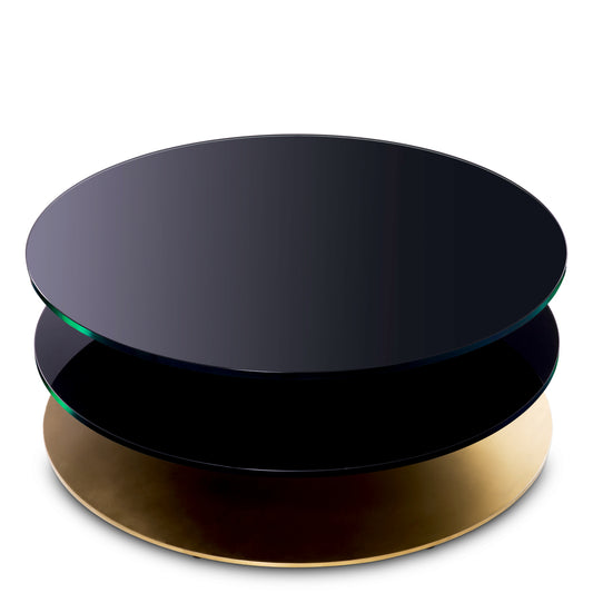 Eichholtz Dorado Coffee Table, Brushed Brass, Black Glass (115273)