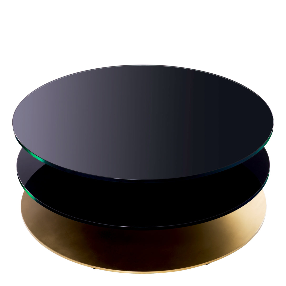 Eichholtz Dorado Coffee Table, Brushed Brass, Black Glass (115273)