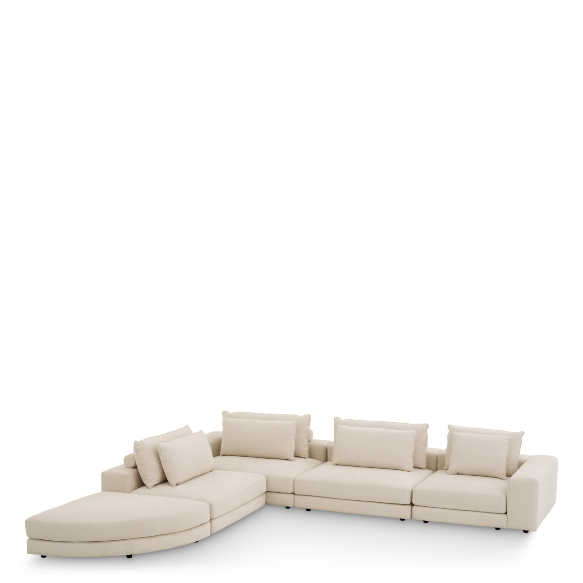 Eichholtz Club Sofa Lounge, Nuoro Beige, Black Feet (116419)