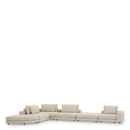 Eichholtz Club Sofa Lounge, Nuoro Beige, Black Feet (116419)