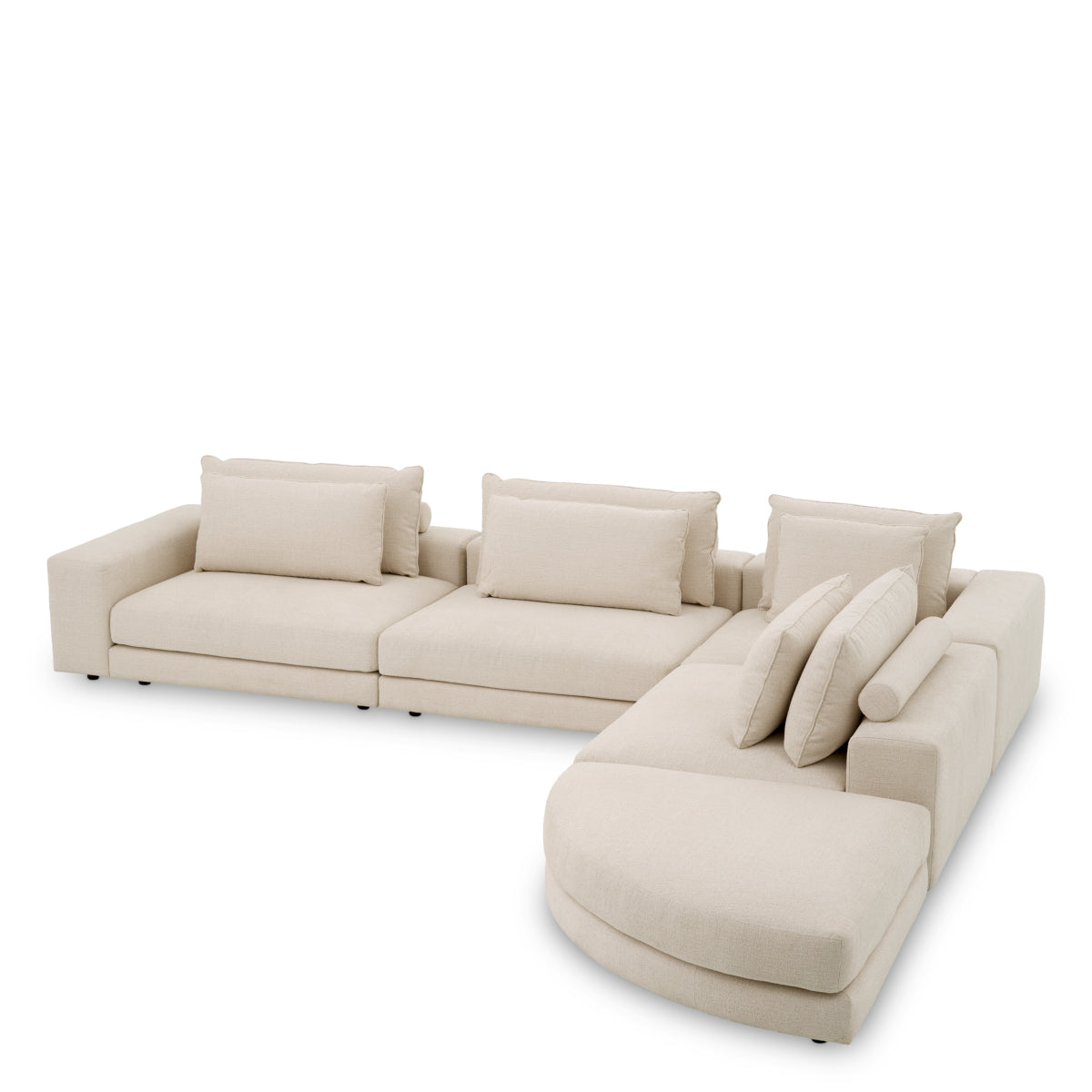Eichholtz Club Sofa Lounge, Nuoro Beige, Black Feet (116419)