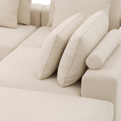 Eichholtz Club Sofa Lounge, Nuoro Beige, Black Feet (116419)