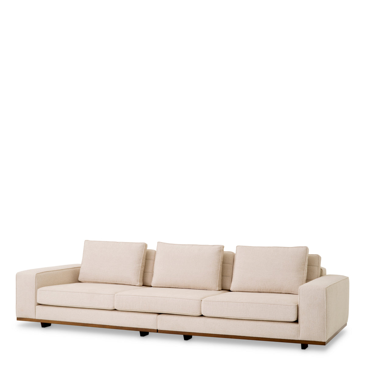 Eichholtz Aurora Sofa, Large, Nuoro Beige, Brown Base (116736)