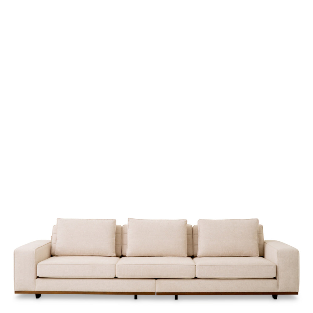 Eichholtz Aurora Sofa, Large, Nuoro Beige, Brown Base (116736)