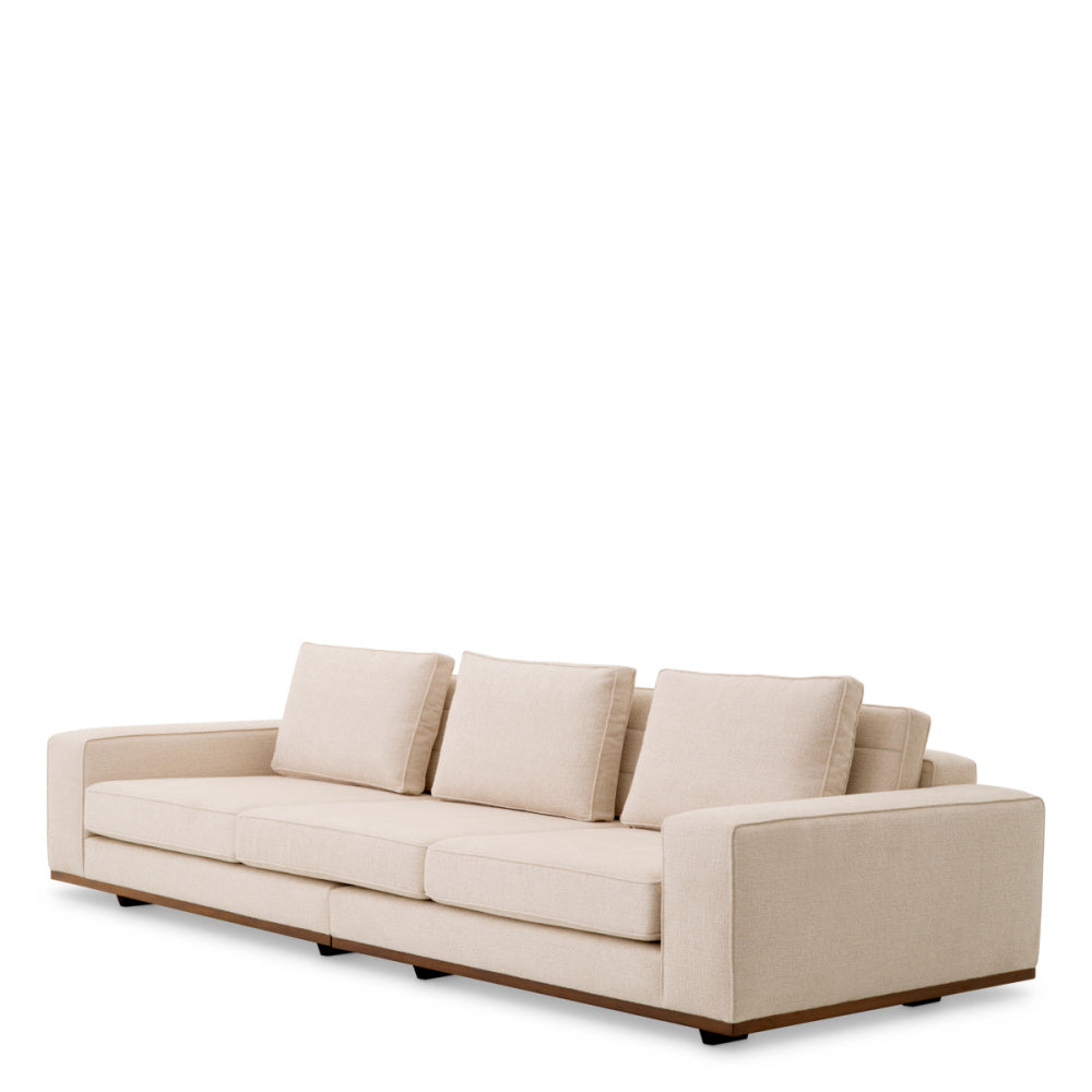 Eichholtz Aurora Sofa, Large, Nuoro Beige, Brown Base (116736)