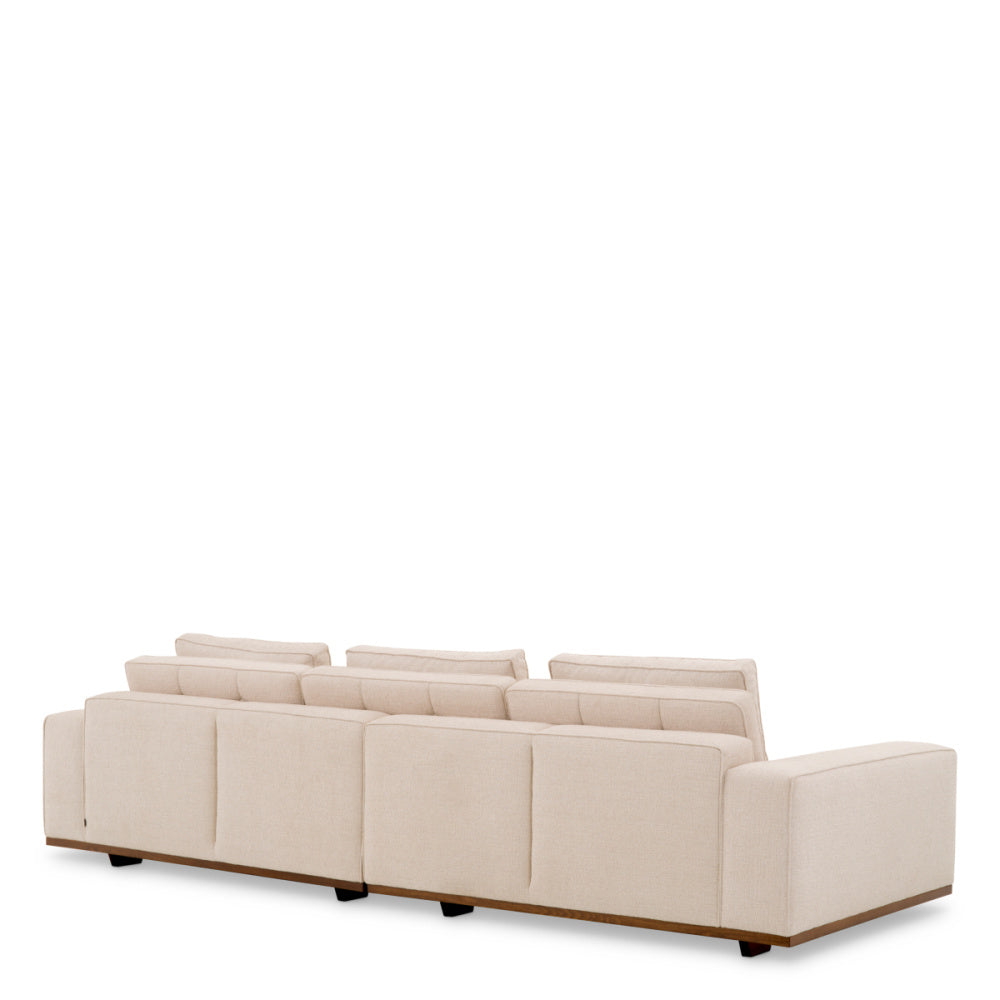 Eichholtz Aurora Sofa, Large, Nuoro Beige, Brown Base (116736)