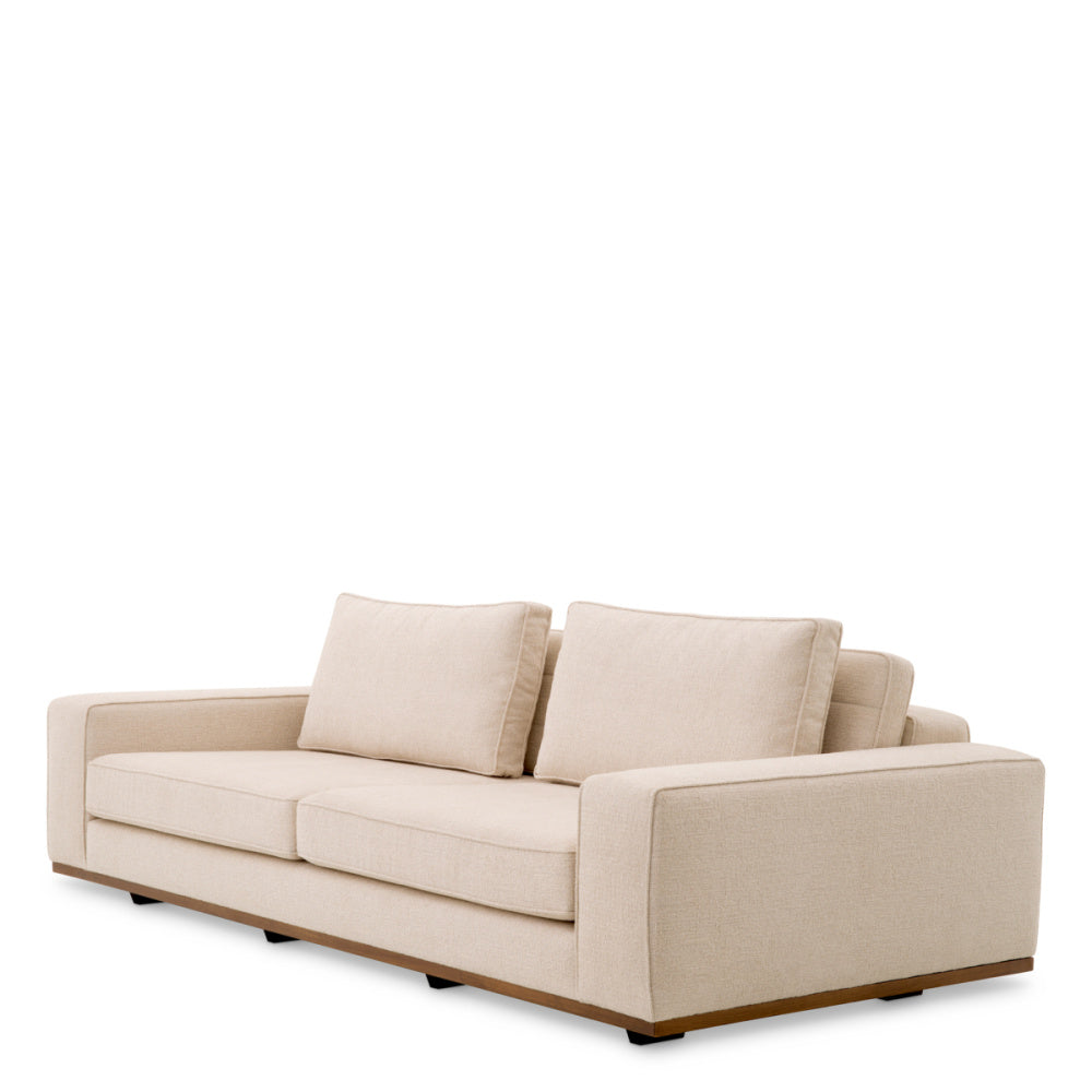 Eichholtz Aurora Sofa, Small, Nuoro Beige, Brown Base (116737)