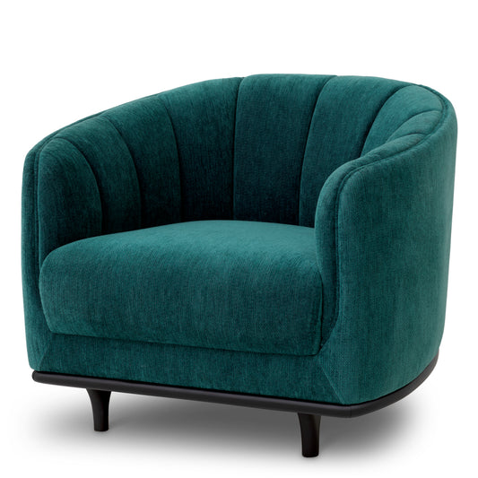 Eichholtz Agostino Chair, Pavilion Sea Green, Black Base (116740)