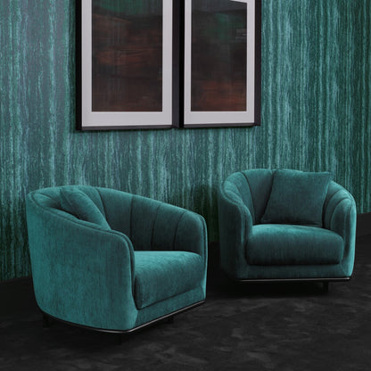 Eichholtz Agostino Chair, Pavilion Sea Green, Black Base (116740)