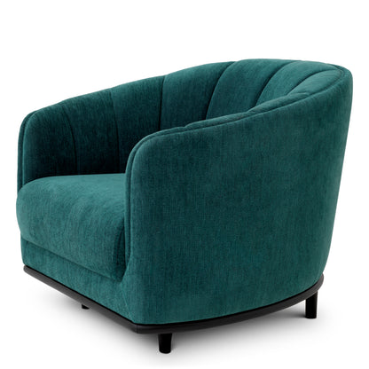 Eichholtz Agostino Chair, Pavilion Sea Green, Black Base (116740)