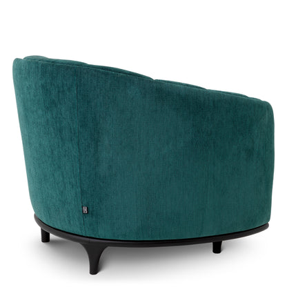 Eichholtz Agostino Chair, Pavilion Sea Green, Black Base (116740)