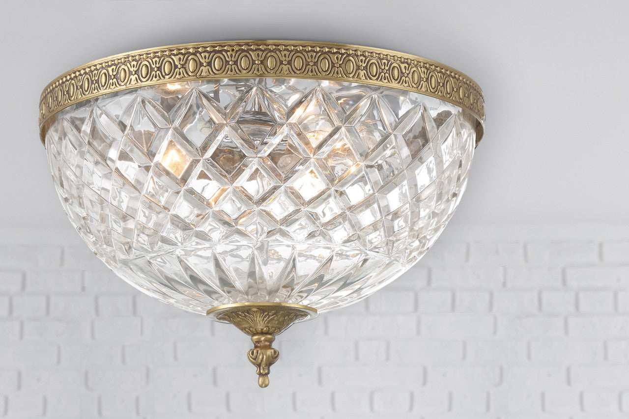Crystorama Ceiling Mount 3 Light Flush Mount English Bronze