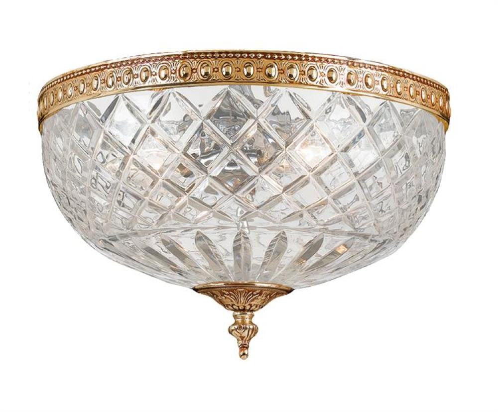 Crystorama Ceiling Mount 2 Light Flush Mount Olde Brass