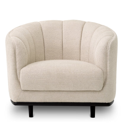 Eichholtz Agostino Chair, Nuoro Beige, Black Base (117147)