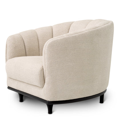 Eichholtz Agostino Chair, Nuoro Beige, Black Base (117147)