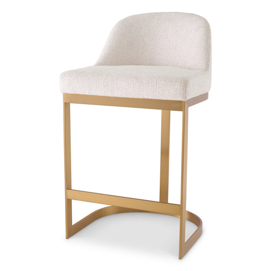 Eichholtz Condos Counter Stool, Lyssa Off-white, Brushed Brass (A117615)