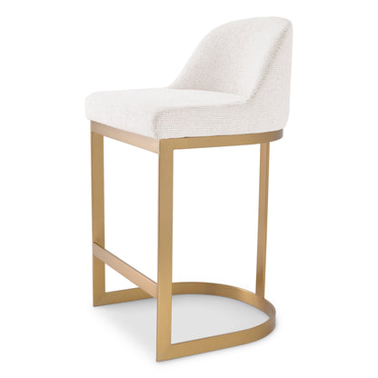 Eichholtz Condos Counter Stool, Lyssa Off-white, Brushed Brass (A117615)
