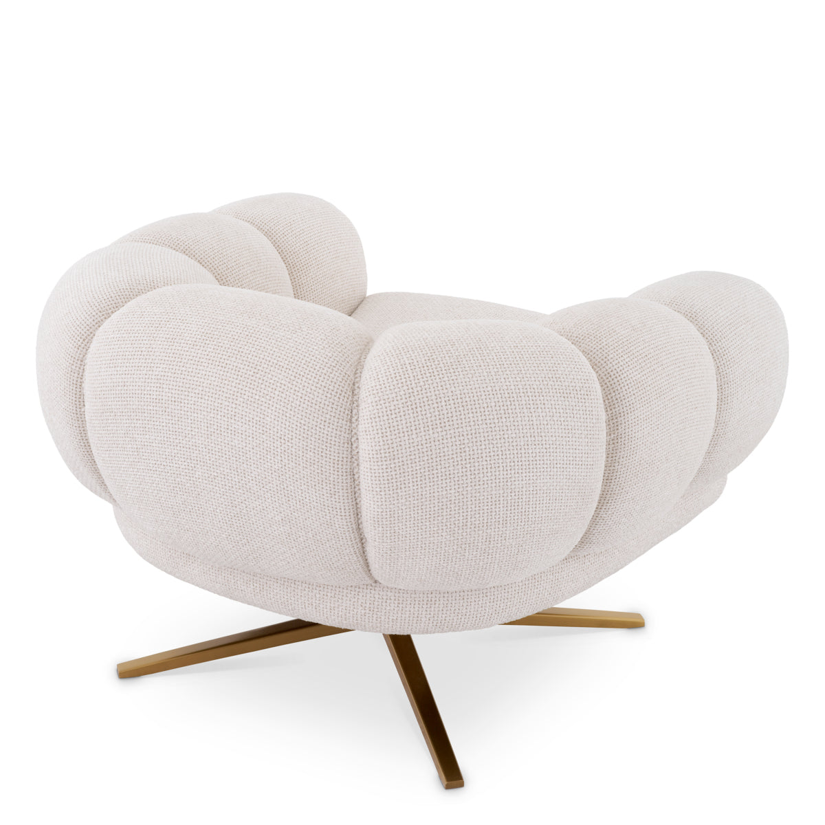 Eichholtz Sunset Swivel Chair, Lyssa Off-white, Brushed Brass Base (A117939)