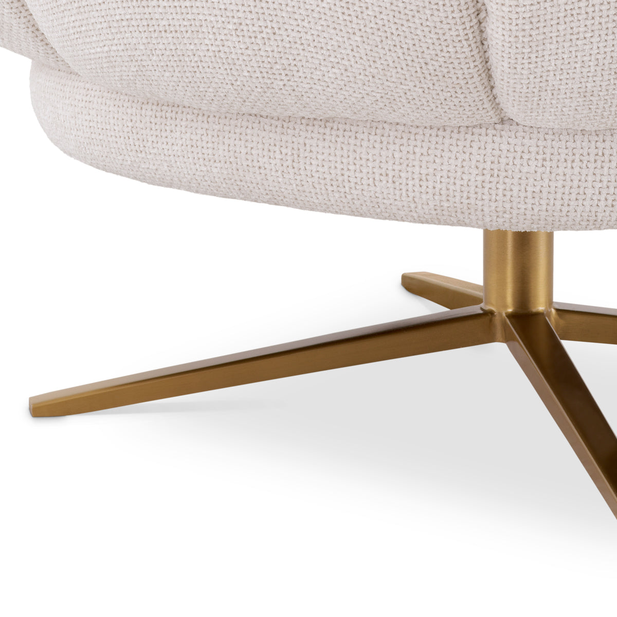 Eichholtz Sunset Swivel Chair, Lyssa Off-white, Brushed Brass Base (A117939)