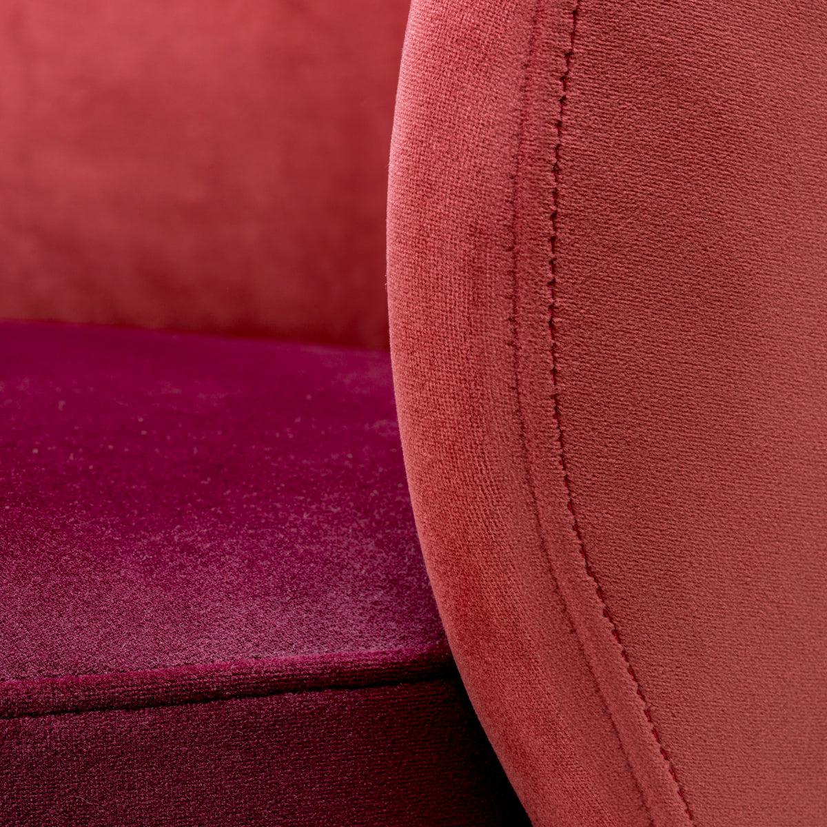 Eichholtz Greer Low Dining Chair, Savona Bordeaux Red Velvet, Savona Faded Red Velvet, Brushed Brass Swivel Base (A117961)