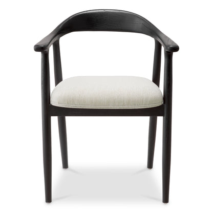 Eichholtz Beale Dining Chair, Classic Black, Sentier Cream (118079)